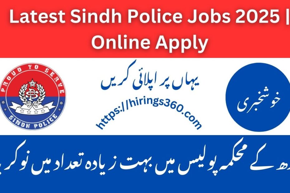 Latest Sindh Police Jobs 2025 | Online Apply